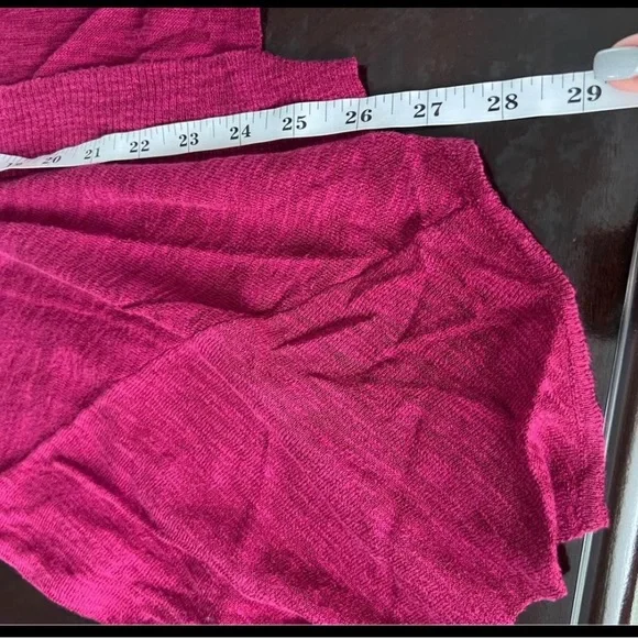 Jones Studio Raspberry Open-Front Draped Cardigan - Picture 6 of 7